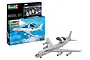 Revell 1/144 scale Boeing E-3A Sentry model kit box and the assembled, painted plastic model aircraft on a white background.