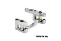 A silver GPM Racing aluminium steering bell crank and drag link assembly for RC cars, featuring 7075-T6 aluminium construction.