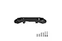 A black GPM Racing aluminium front chassis brace for an RC car, shown with six included metal screws on a white background.