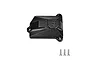 A black GPM Racing aluminium receiver cover for an RC car, shown with three included mounting screws on a white background.