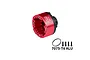 GPM Racing red anodized aluminum differential case with black steel components, O-ring, and screws on a white background.