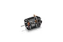 Hobbywing XeRun V10 G5 13.5T sensored brushless motor in black with copper windings, shown from a side angle on a white background.