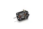 Hobbywing XeRun V10 G5 17.5T sensored brushless motor in black with copper windings, shown from a side angle against a white background.