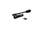 Two black metal Reefs RC 86mm CVD driveshaft components with two small threaded pins on a white background.
