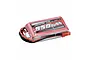 FMS Predator 7.4V 850mAh 25C LiPo battery with red soft casing, black and red wires, and JST-XH balance and discharge connectors.