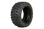 A single black off-road RC buggy tyre with a deep, blocky tread pattern, shown against a white background.