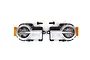 Traxxas complete headlight assembly parts including left and right light housings and two mounting screws on a white background.
