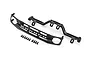 Traxxas Ford Bronco 2021 black grille assembly with mounting bracket and small screws on a white background.