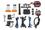 Traxxas Pro Scale LED Light Kit components including power module, distribution block, LED boards, wiring harnesses, and mounting hardware on a white background.