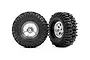 Traxxas 1.0" MT Baja Pro XS Tyres on Chrome Rims - Glued Wheels 2Pcs 9873
