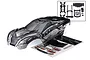 Traxxas 1/10 Rustler 4X4 ProGraphix Body Shell with Mounts - Clear/Black 6740L