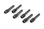 A set of six Traxxas 4x18mm fine thread grub pin screws arranged on a white background.