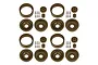 Four sets of bronze-coloured 1.55 inch beadlock rims for RC cars, including wheel faces, inner barrels, hubs, and assembly screws.