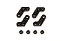 Four carbon fibre steering arms and four black lock nuts arranged on a white background.