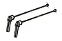 Two black steel 92mm CVD driveshafts for RC vehicles, shown against a white background.