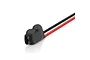 Hobbywing Module B capacitor upgrade unit with black heat shrink casing and red and black power wires.