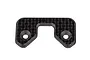 A Factory Team carbon fibre one-piece rear wing brace with two countersunk mounting holes, shown against a white background.
