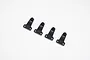 Four black FMS 3.0mm shock offset adjustor plates arranged in a row on a white background.