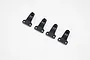 Four black metal shock offset adjustor brackets with the number 2.5 printed on each, arranged in a row on a white background.
