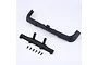 FMS rear bumper set including a curved bumper, a mounting bracket, and six small black screws on a white background.