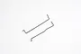 Two thin black metal rods with bent ends for FMS RC vehicles.