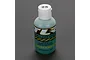 A bottle of TLR 25w silicone shock oil with a white flip-top cap against a dark grey background.