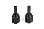 Two black metal Losi centre differential cups for RC vehicles, shown side-by-side against a white background.