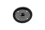 A black metal 43-tooth bevel gear for an RC vehicle differential, shown from a top-down perspective.