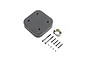 TLR air filter assembly kit including a black filter housing, metal washer, and various screws and nuts on a white background.