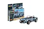 Revell 1/25 scale '62 Shelby Cobra 289 model kit box and a fully assembled blue model car with racing number 98.