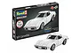 Revell 1/32 scale '69 Corvette plastic model starter kit box and a finished white model car displayed in front.