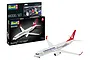 Revell 1/144 scale Boeing 737-800 Turkish Airlines model kit box and a fully assembled and painted model airplane.