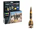 Revell 1/72 scale German A4-V2 Rocket model kit packaging and a fully assembled, painted rocket model on a launch stand.