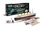 Revell 1/400 scale R.M.S. Titanic 100th Anniversary model kit box with the assembled model, paints, brush, glue, and historical print extras.