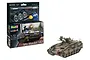Revell 1/72 scale SPz Marder 1A3 plastic model kit box with included paint, glue, and brush, alongside a fully assembled and painted model tank.