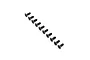 A set of ten black metal countersunk head screws arranged in a diagonal line on a white background.