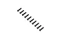 A set of ten black button head screws arranged in a diagonal line against a white background.