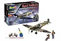 Revell 1/32 scale Spitfire Mk.II Aces High Iron Maiden model kit box with the assembled model, paint pots, glue, brush, and two Eddie figures.