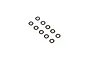 Ten small black circular washers arranged in two rows of five against a white background.