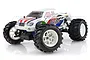 HSP Salamander 1/8 scale nitro RC monster truck with white body, red and blue decals, and large off-road tires on a white background.