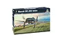 Italeri 1/32 scale Macchi MC.205 Veltro plastic model kit box, featuring an illustration of the fighter aircraft in flight over a grassy airfield.