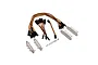 E-Flite hands-free connector assembly for Super Timber 1.7m RC plane, including wiring harnesses, plastic mounting plates, and small screws.