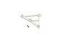 A white plastic wing mount bracket for an E-Flite UMX Slow Ultra Stick RC plane, shown with a single small metal screw.