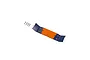 E-Flite landing gear mounting plate for Extra 330 SC 1.3m, featuring an orange and blue curved design with four included mounting screws.