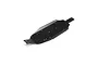 A black metal chassis plate for the Losi Micro-B RC car, shown from an angled top-down perspective against a white background.