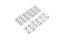 A set of ten small metal coil springs for Losi Micro-B RC cars arranged in rows against a white background.