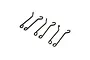 A set of six black metal lean bar springs for the Losi Promoto-MX RC motorcycle, arranged in pairs on a white background.