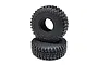 Two black Axial 2.2 inch Mickey Thompson Baja Boss RC crawler tires stacked on a white background.