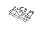A set of black plastic roll cage components for the Losi 22S Sprint RC car, laid out on a white background.