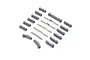 Losi 22S Sprint camber and steering link set including metal turnbuckles and grey plastic rod ends arranged on a white background.